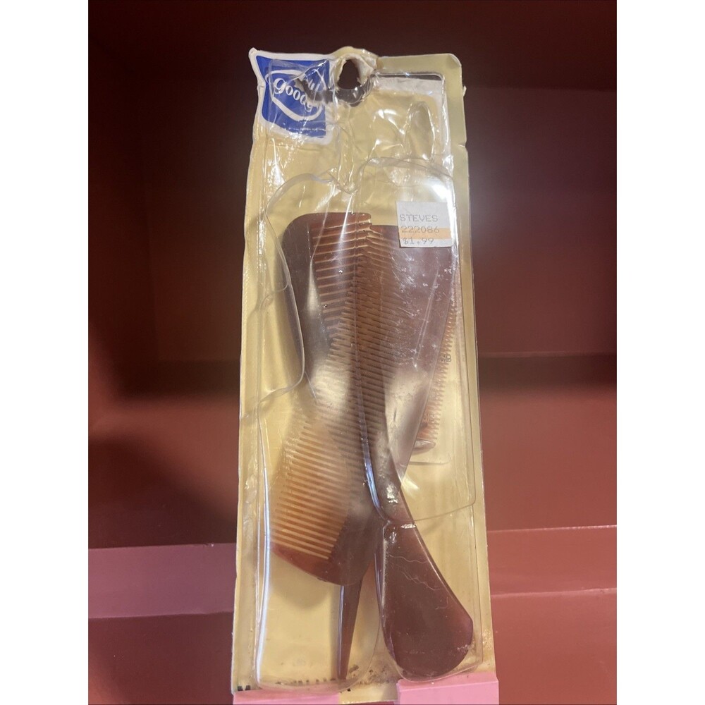 Vintage Goody Family 3 Unbreakable Hair Comb Set Brown # 556 USA 1989